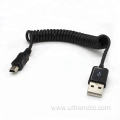Retractable Spring Coiled Usb-2.0 To Data Charge Cable